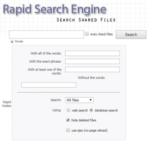 Uploaded Suchmaschinen: Rapid-Search-Engine